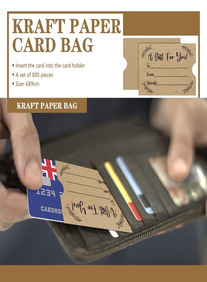 تيلينغ 800 قطعة من أظرف بطاقات الهدايا، وأغلفة بطاقات الائتمان، وأظرف مفاتيح الفنادق الصغيرة المصنوعة من ورق الكرافت البني، وأغلفة الدعوات، وأغلفة النقود، بكميات كبيرة، 2.4 × 3.5 بوصة (أسود) - Image 4